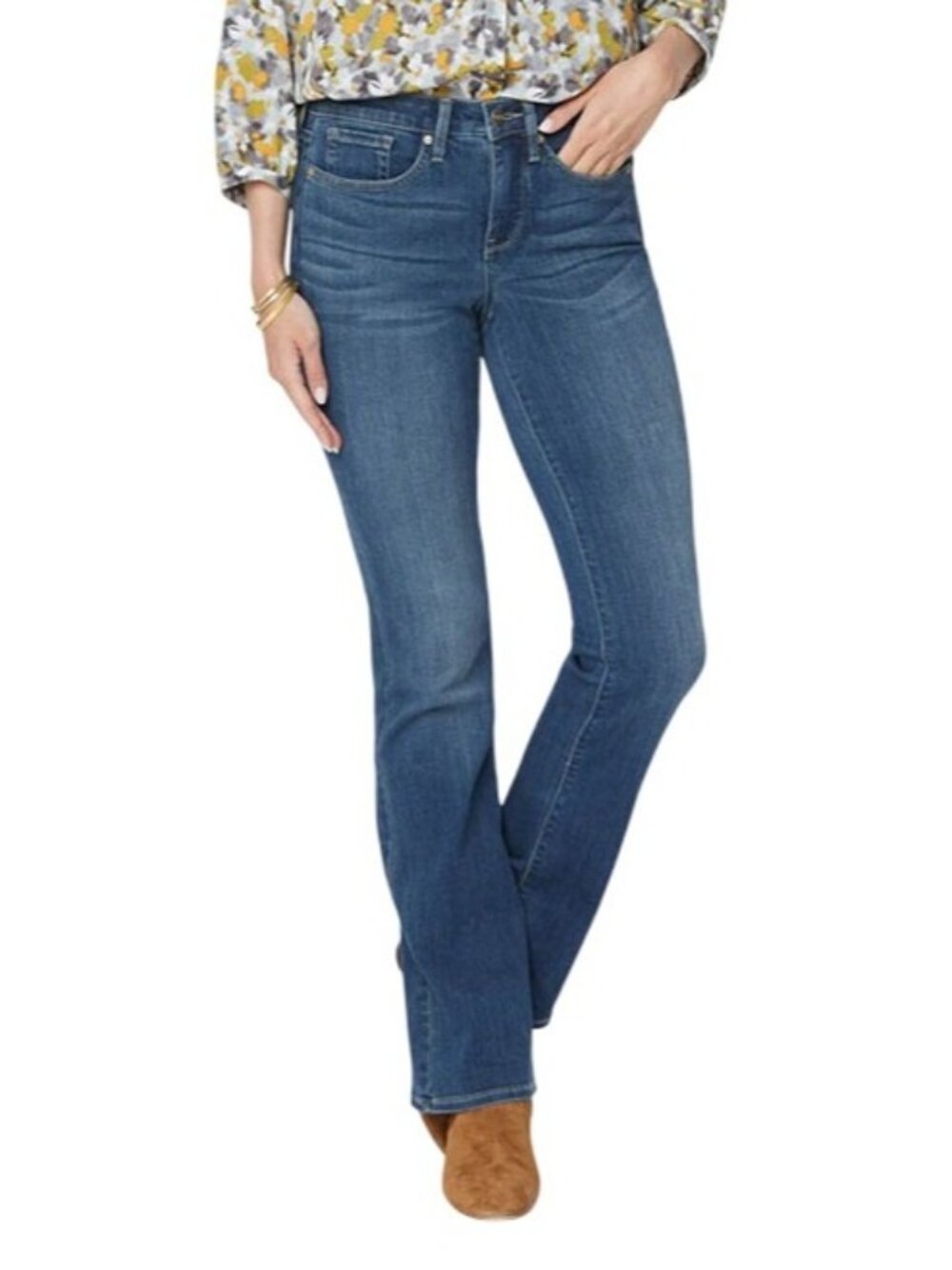 NWT NYDJ Barbara Bootcut Jeans Blue Stretch Denim Size 14 MSRP $119
